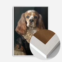 Tan & White Cocker Spaniel Dog Portrait Print