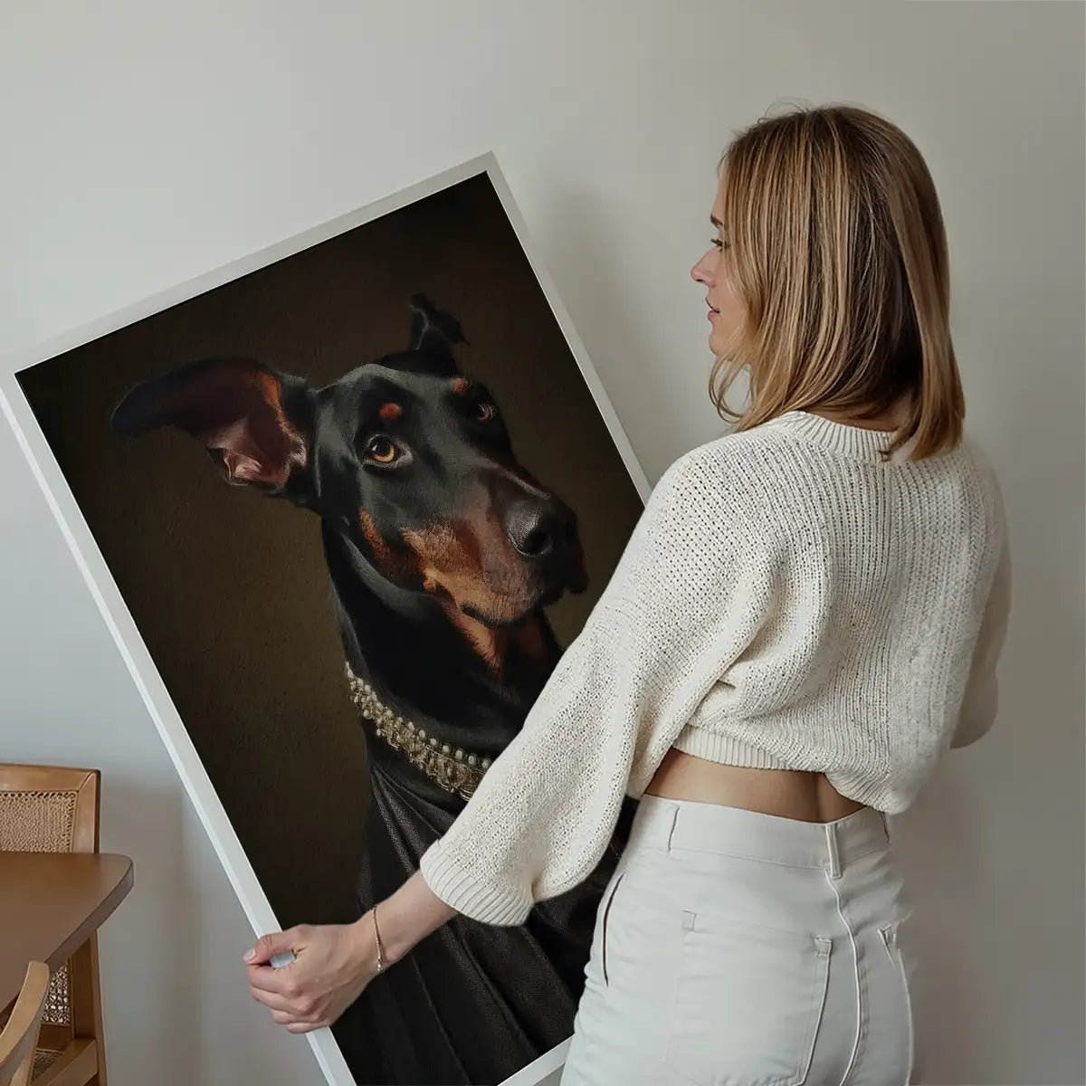 Doberman Dog Portrait Print