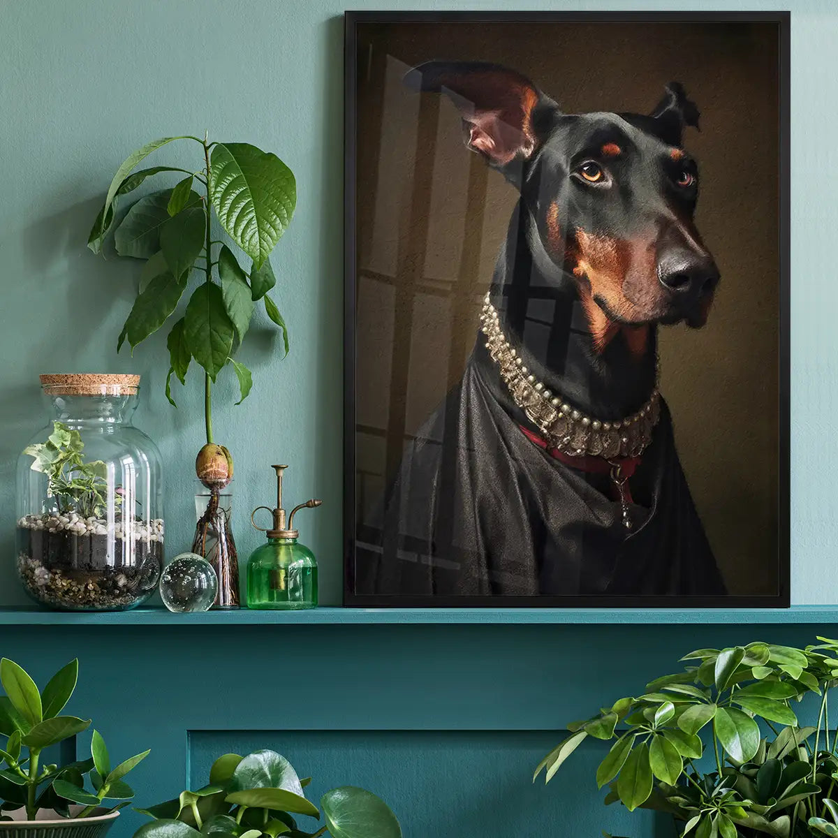 Doberman Dog Portrait Print