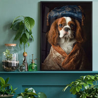 King Charles Spaniel Tan Dog Portrait Print