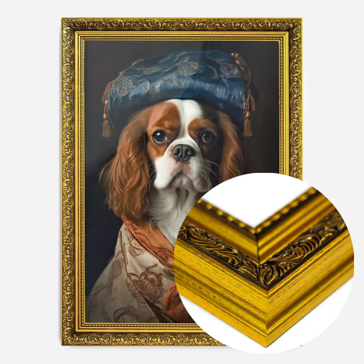 King Charles Spaniel Tan Dog Portrait Print