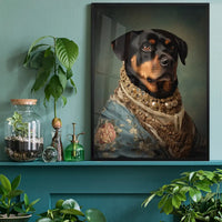 Rottweiler Dog Portrait Print