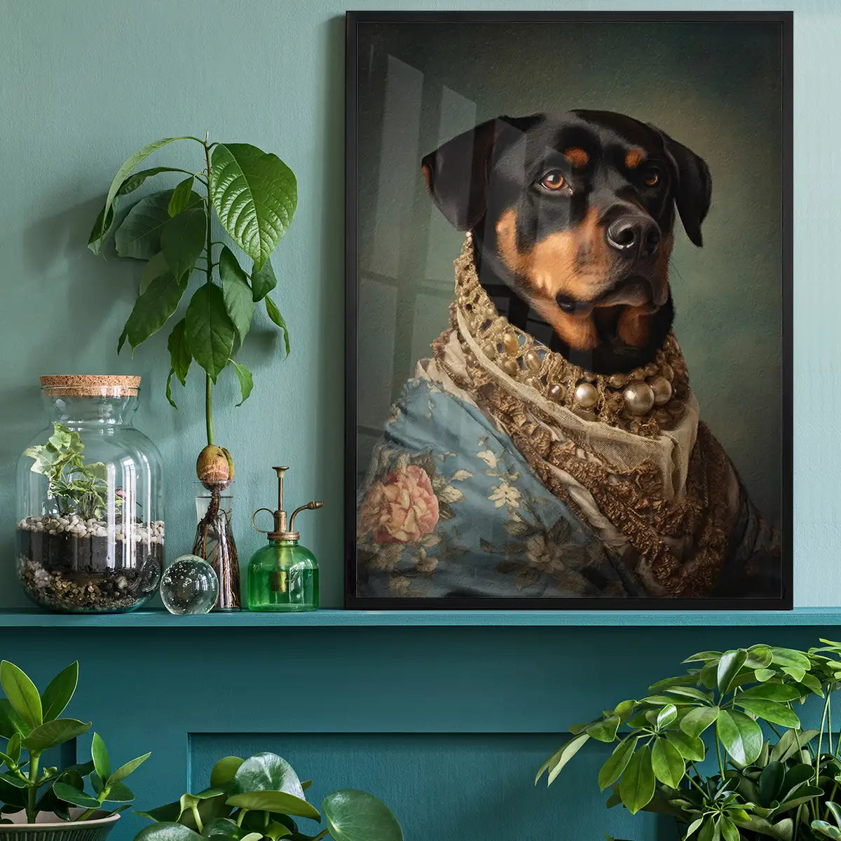 Rottweiler Dog Portrait Print