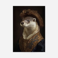 Lady Otter Animal Portrait Print