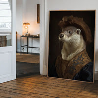 Lady Otter Animal Portrait Print