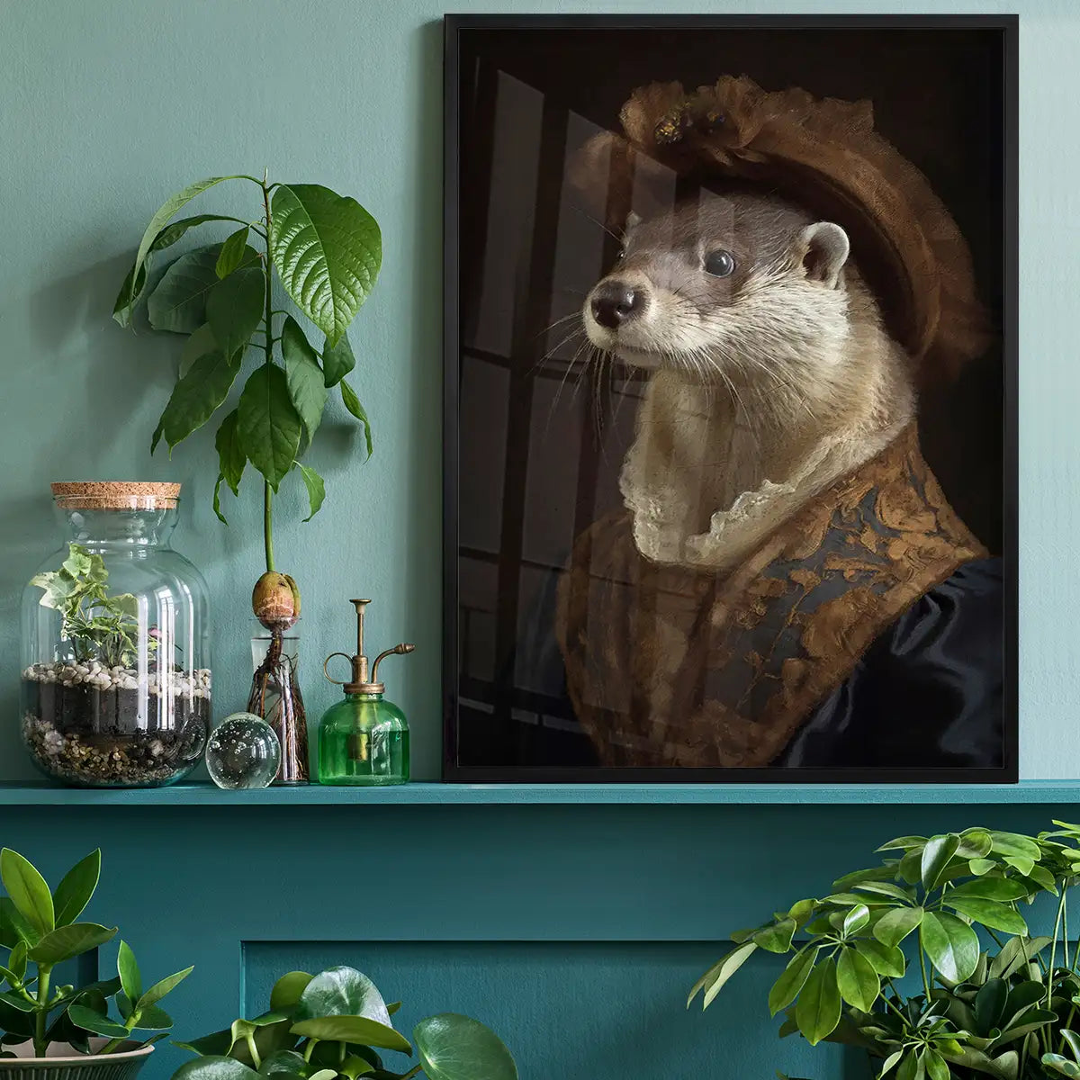 Lady Otter Animal Portrait Print