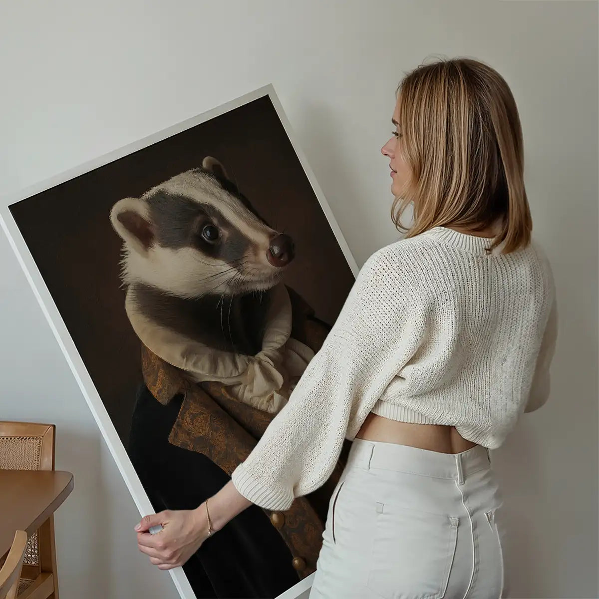 Gentleman Badger Animal Portrait Print