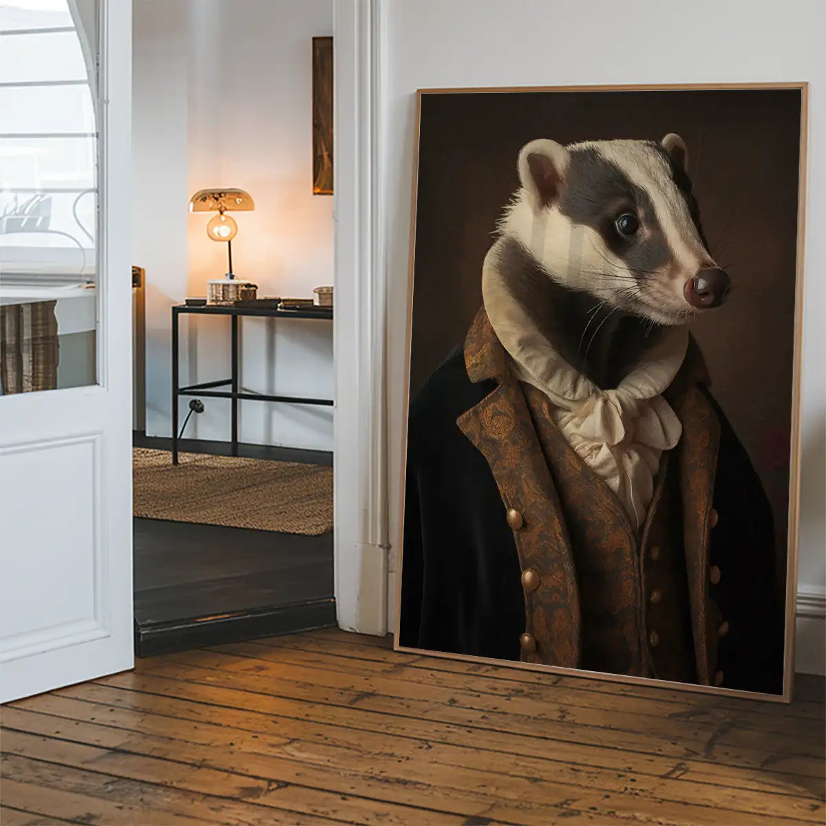 Gentleman Badger Animal Portrait Print