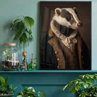 Gentleman Badger Animal Portrait Print
