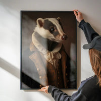 Gentleman Badger Animal Portrait Print