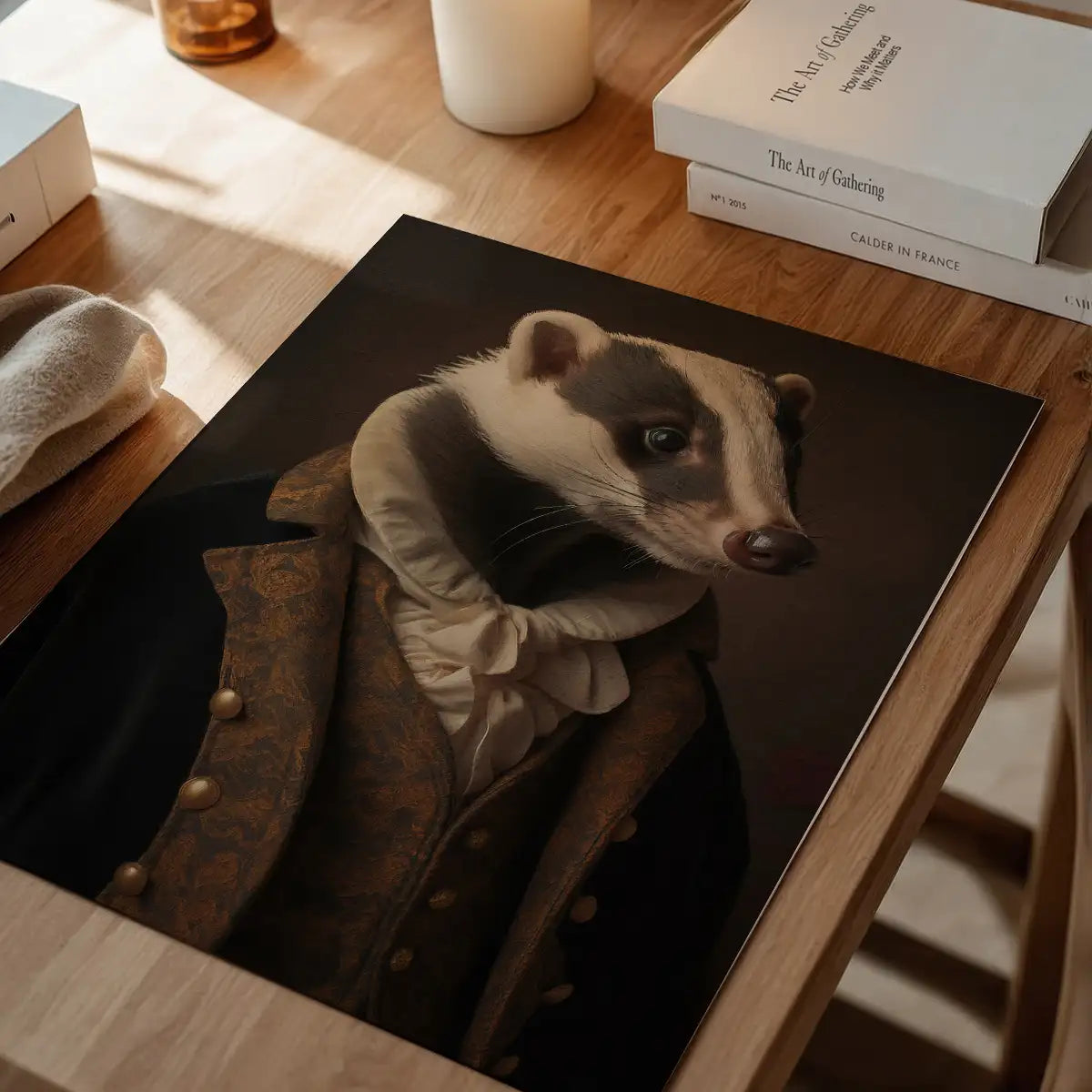 Gentleman Badger Animal Portrait Print