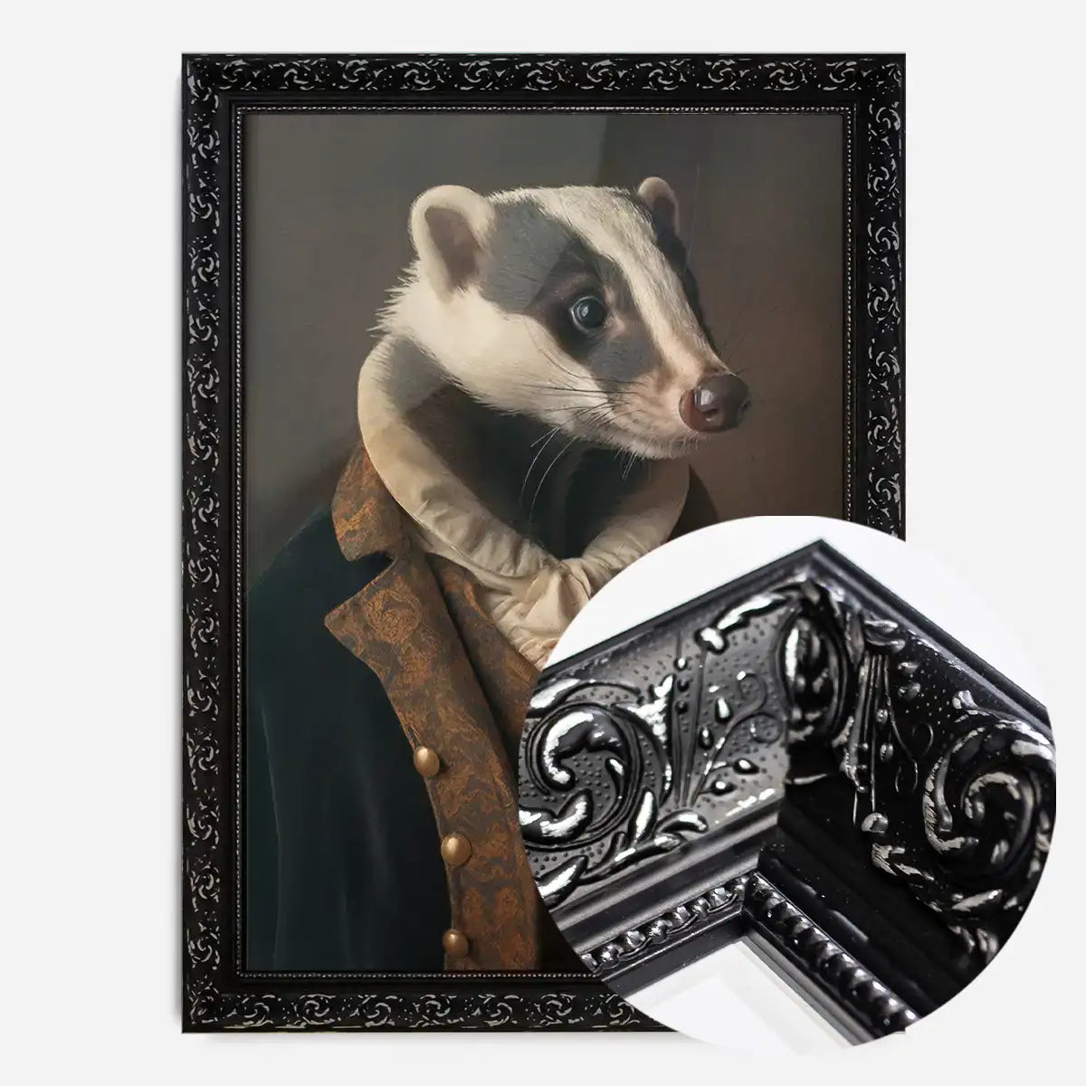 Gentleman Badger Animal Portrait Print