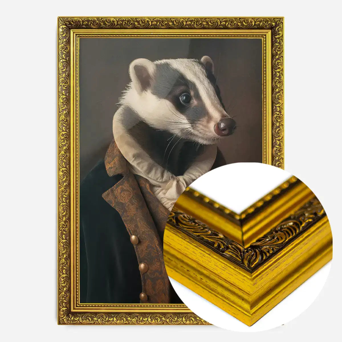 Gentleman Badger Animal Portrait Print
