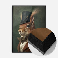 Red Squirrel Gentleman Animal Portrait Print