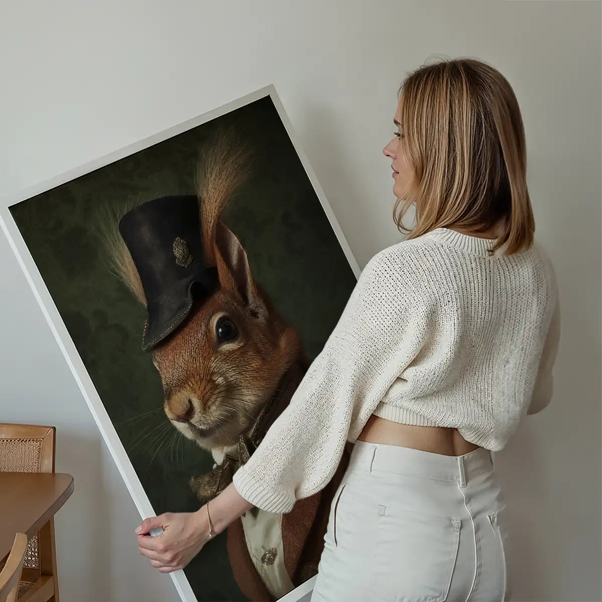 Red Squirrel Gentleman Animal Portrait Print