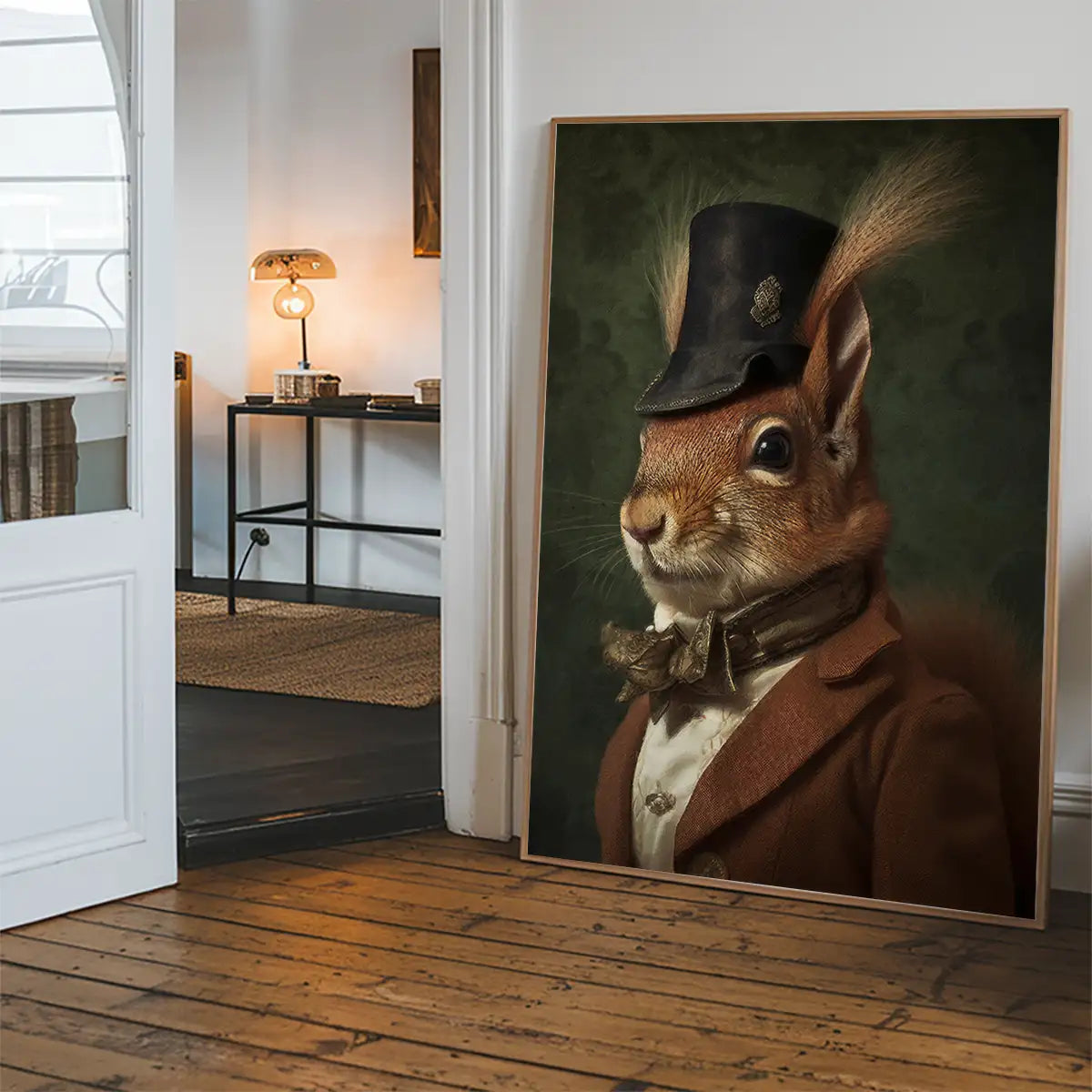 Red Squirrel Gentleman Animal Portrait Print