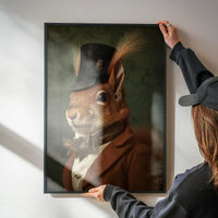 Red Squirrel Gentleman Animal Portrait Print