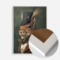 Red Squirrel Gentleman Animal Portrait Print