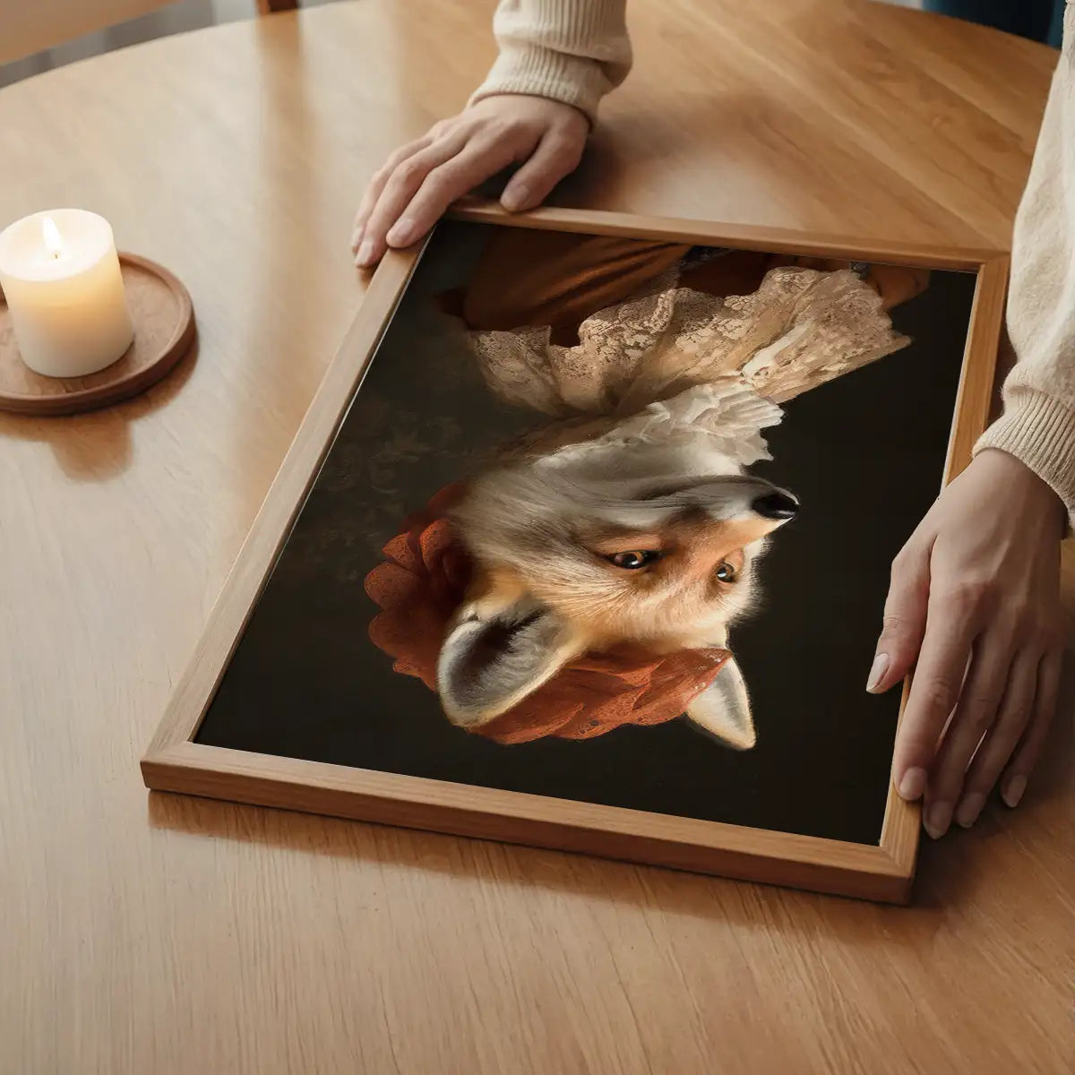 Fox Lady Animal Portrait Print