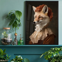 Fox Lady Animal Portrait Print