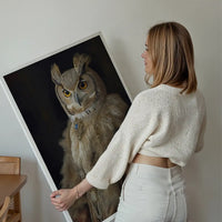 Owl Lady Animal Bird Portrait Print