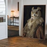 Owl Lady Animal Bird Portrait Print
