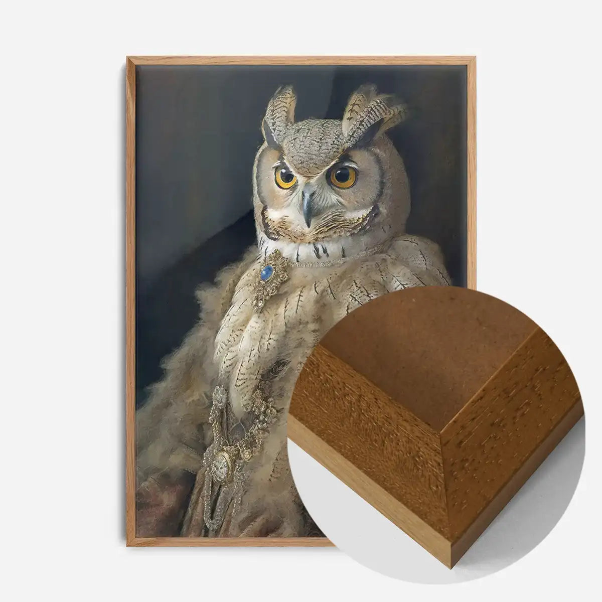 Owl Lady Animal Bird Portrait Print