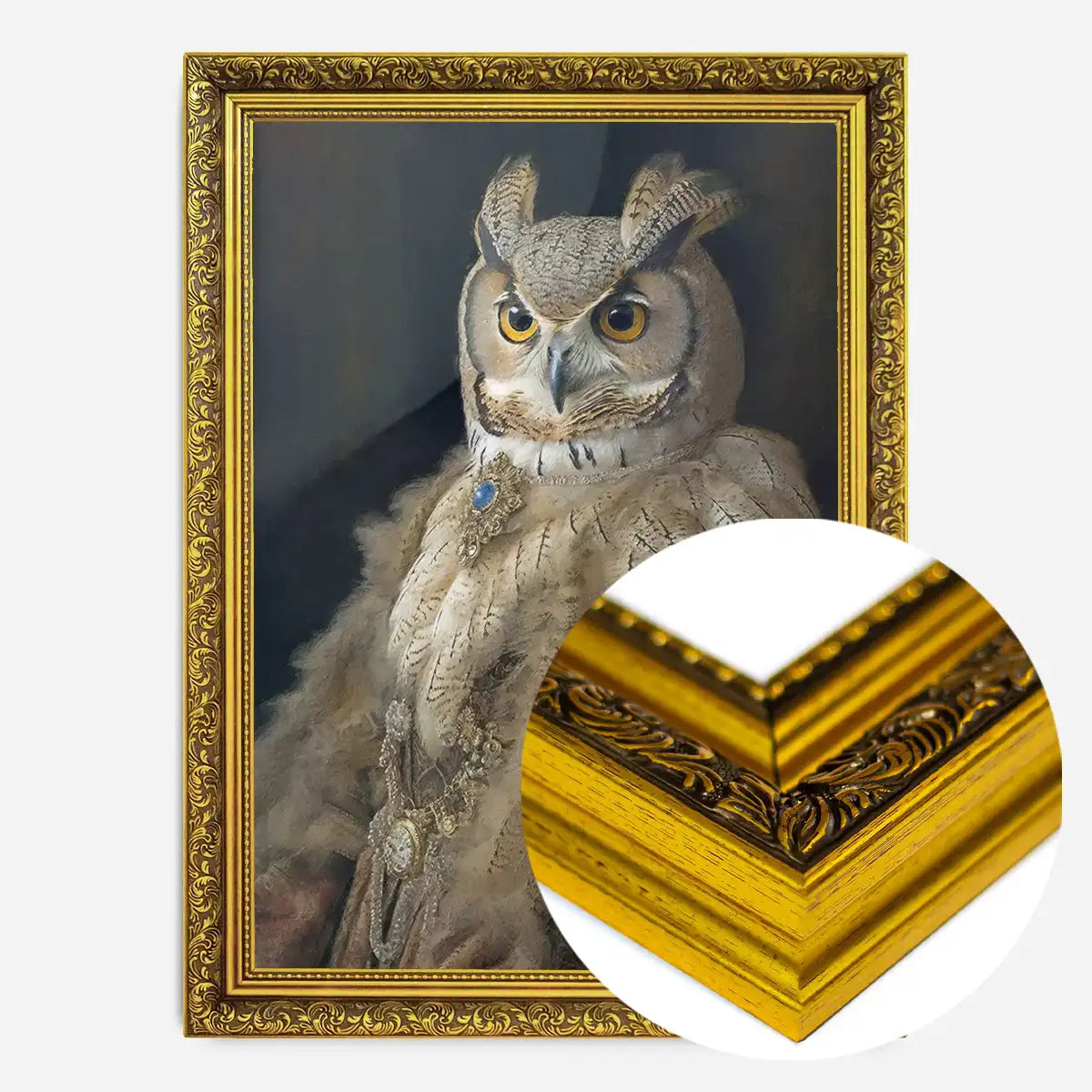 Owl Lady Animal Bird Portrait Print