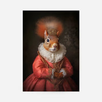 Red Squirrel Lady Animal Portrait Print