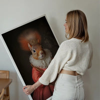 Red Squirrel Lady Animal Portrait Print