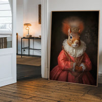 Red Squirrel Lady Animal Portrait Print