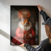 Red Squirrel Lady Animal Portrait Print