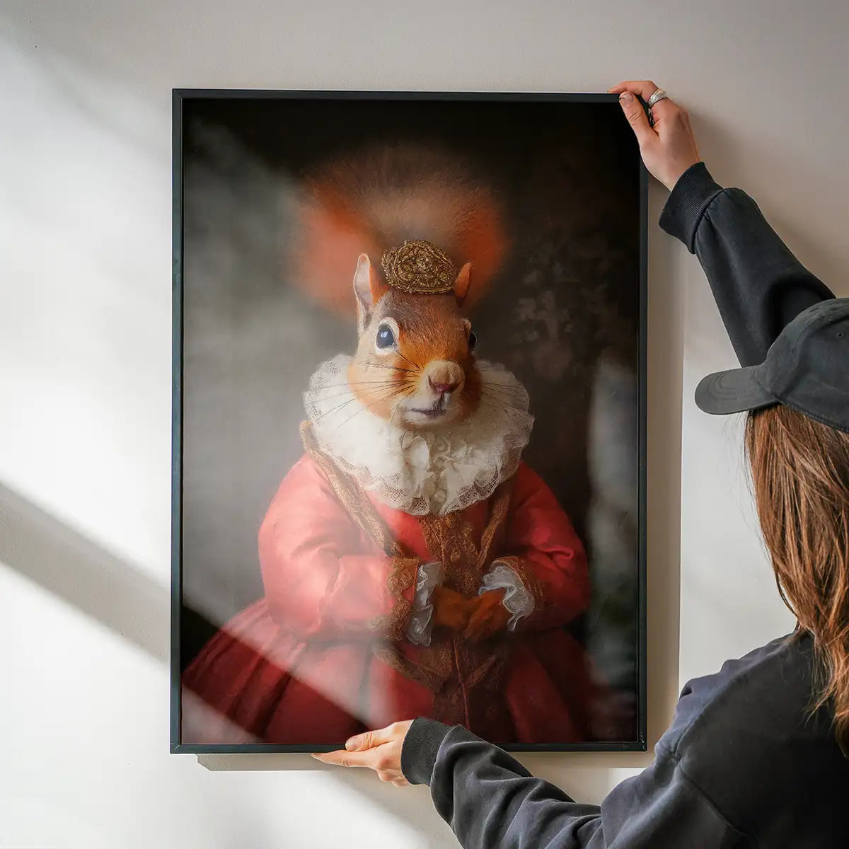 Red Squirrel Lady Animal Portrait Print