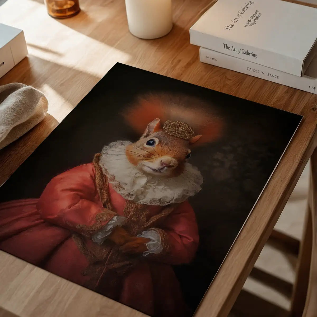 Red Squirrel Lady Animal Portrait Print