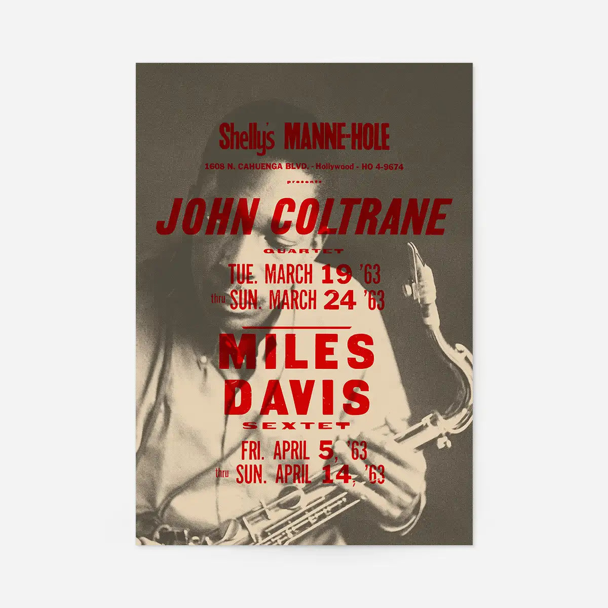 John Coltrane Miles Davis Music Poster Print
