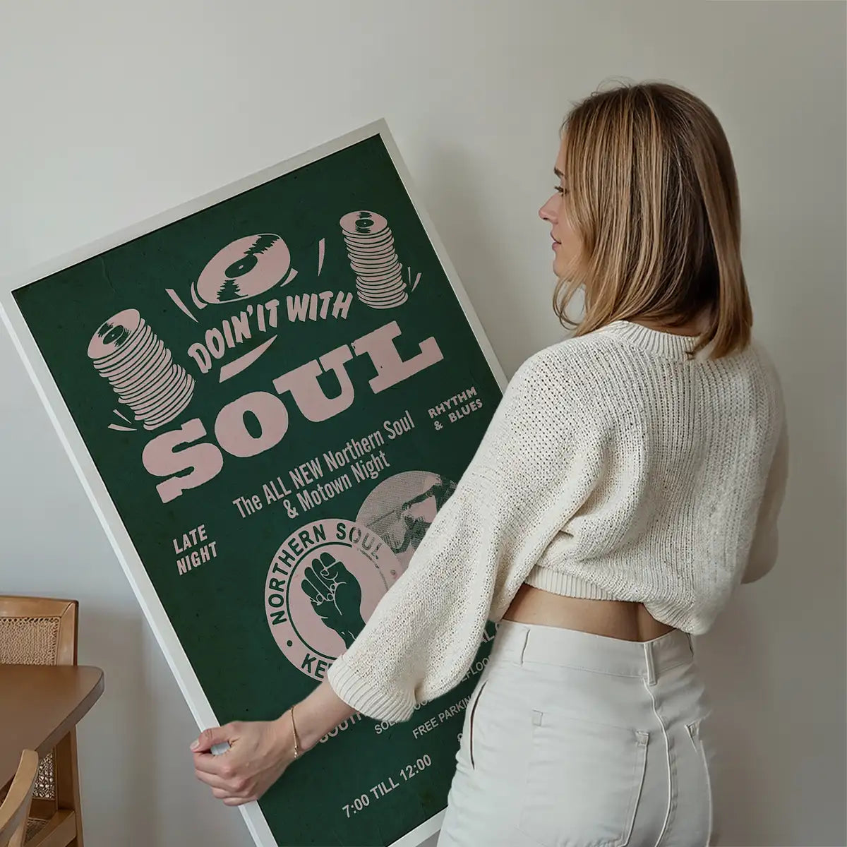 Northern Soul Motown Music Poster Pink Print
