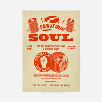 Northern Soul Motown Music Poster Orange Print