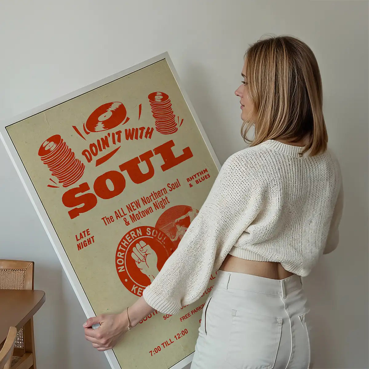 Northern Soul Motown Music Poster Orange Print