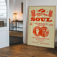 Northern Soul Motown Music Poster Orange Print
