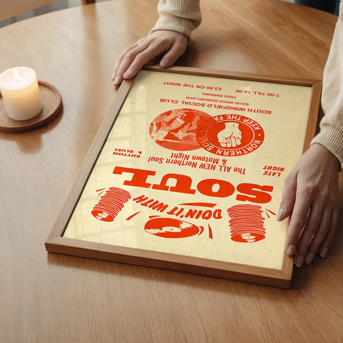 Northern Soul Motown Music Poster Orange Print