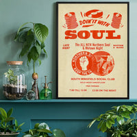 Northern Soul Motown Music Poster Orange Print