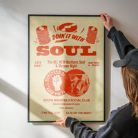 Northern Soul Motown Music Poster Orange Print