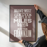 Miles Davis & Aretha Franklin Concert Poster Print