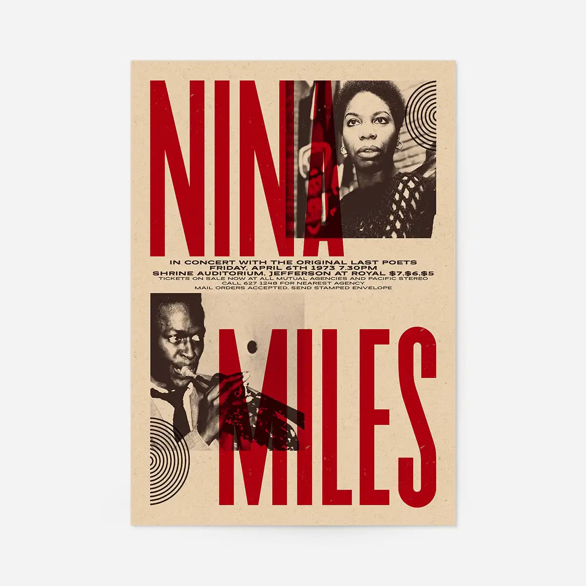 Nina Simone & Miles Davis Concert Print