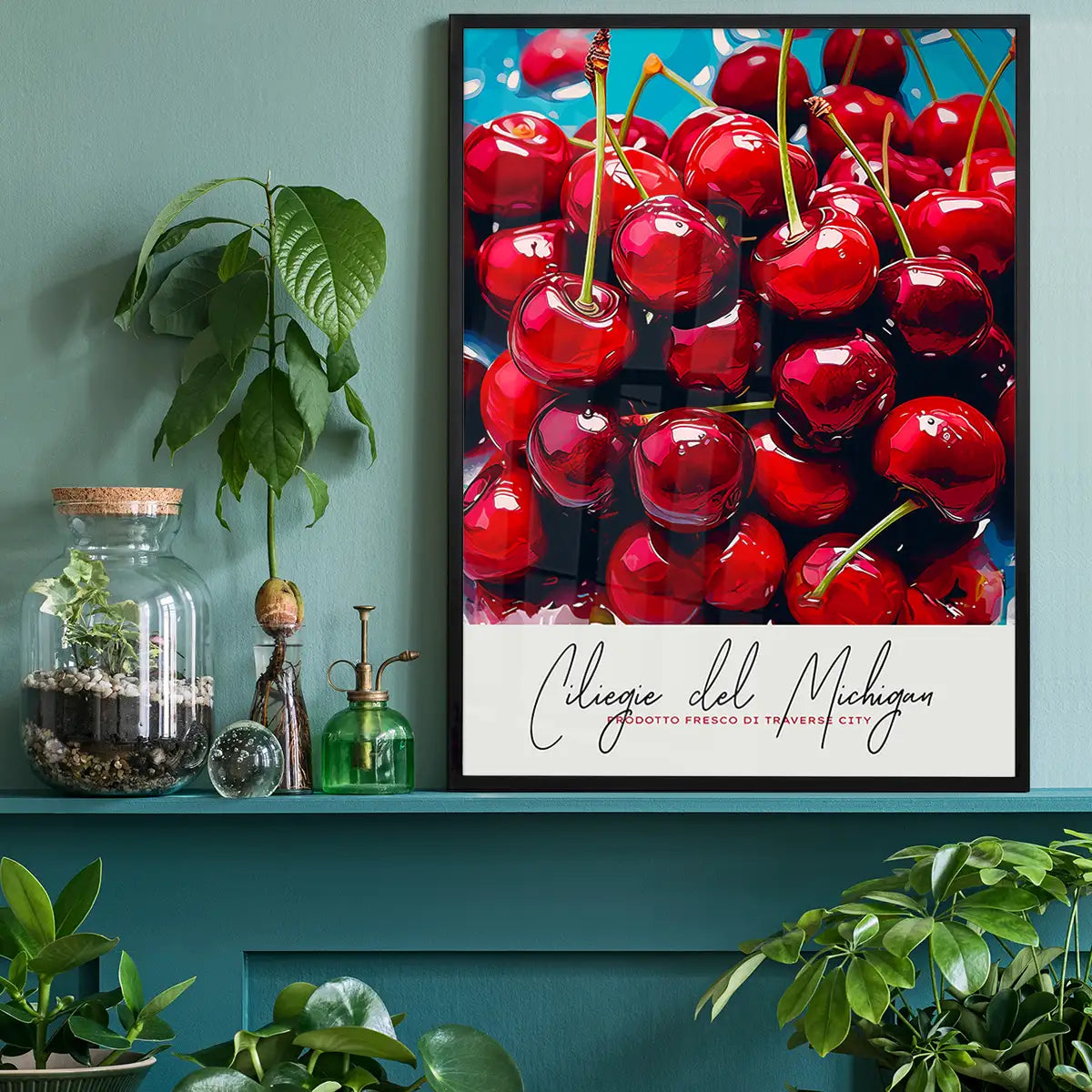 Glossy Cherries Fruit Print