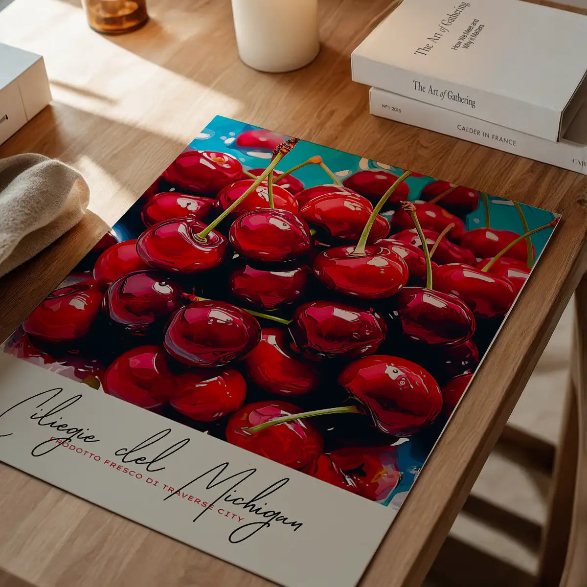 Glossy Cherries Fruit Print