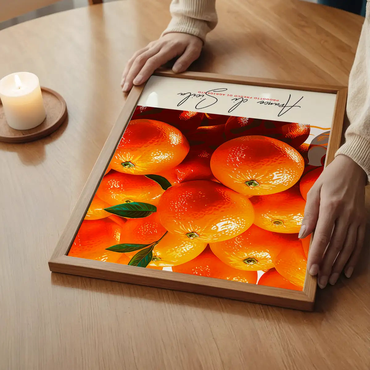 Glossy Oranges Fruit Print