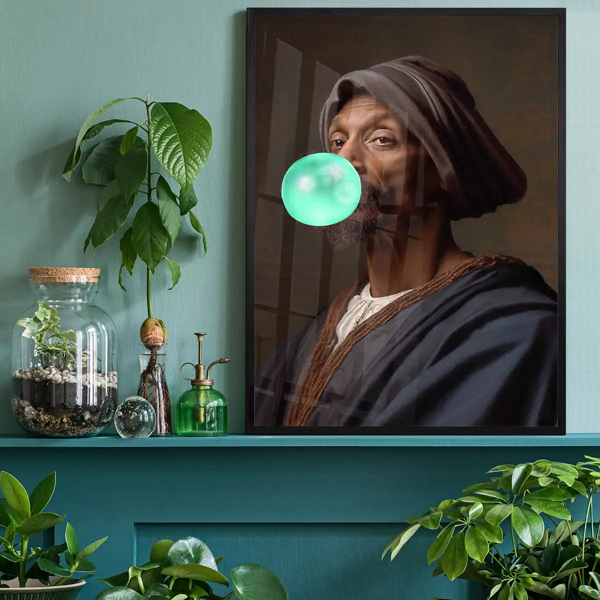 Snoop Dogg Blowing Bubblegum Portrait Print