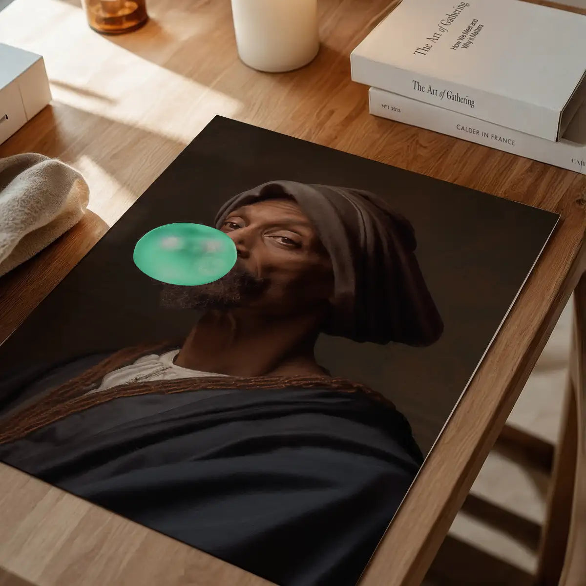 Snoop Dogg Blowing Bubblegum Portrait Print