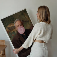 David Attenborough Blowing Bubblegum Portrait Print